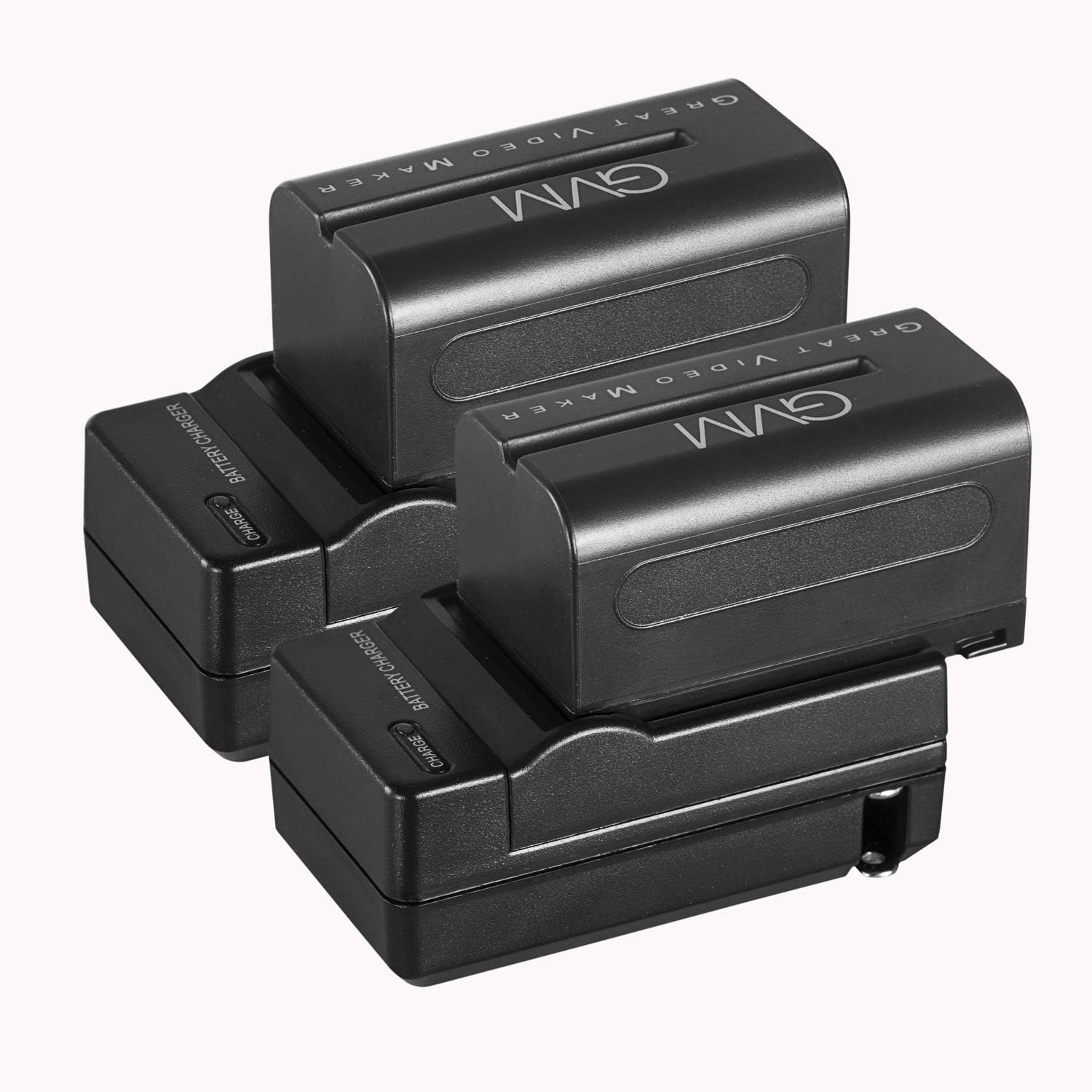 GVM 2 Packs NPF750/770 Batteries with Travel Chargers for Cameras