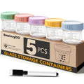 Leakproof Glass Baby Food Containers - 5 Pack