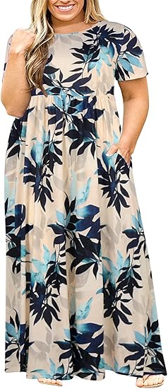 Nemidor Women Casual Plus Size Maxi Dress with Pockets Review