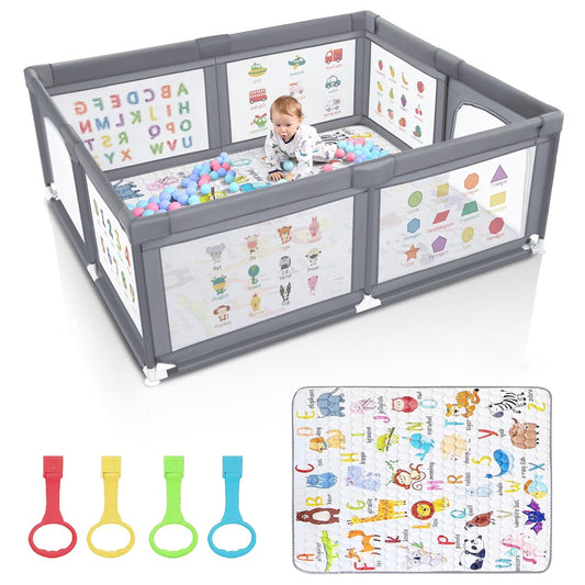 Extra Large Safety Baby Playpen with Mat - Indoor/Outdoor Fun!