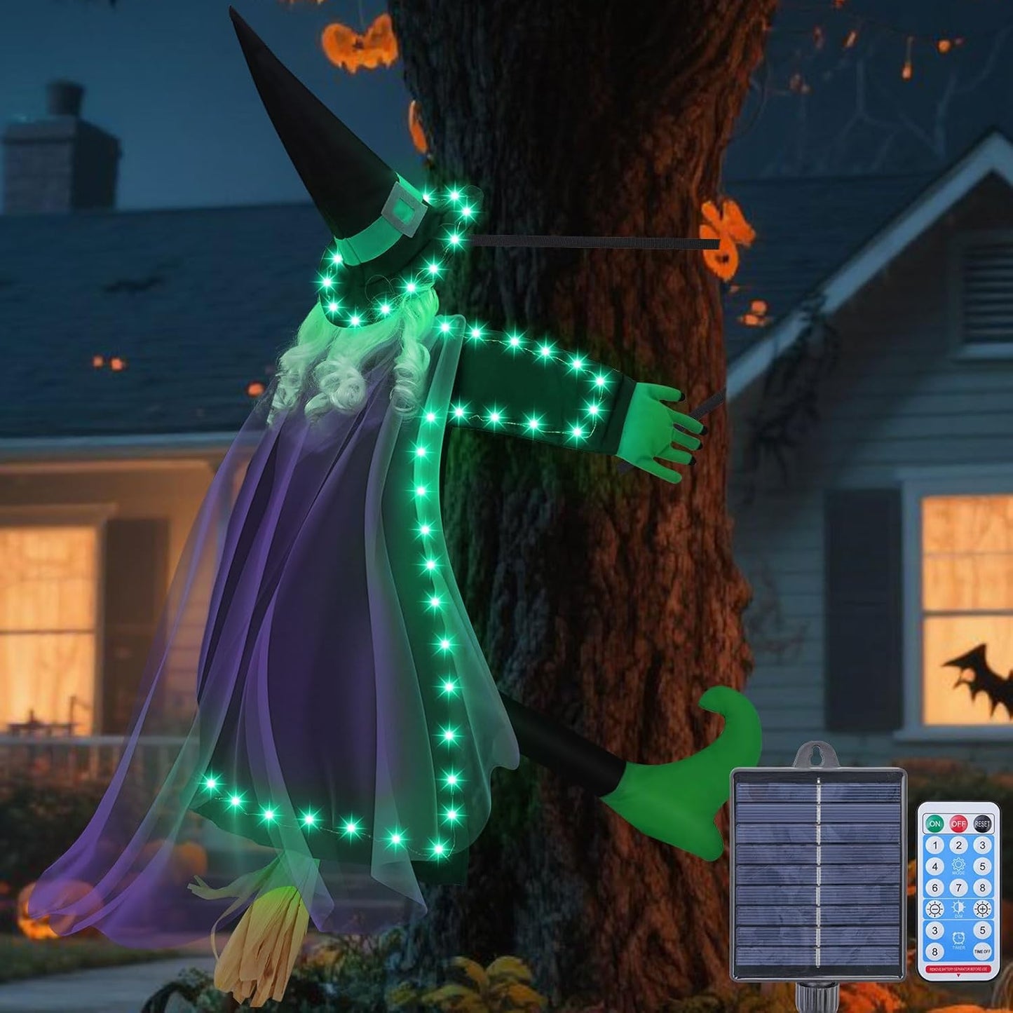43 in Solar Halloween Decorations Outdoor Witches for Yard
