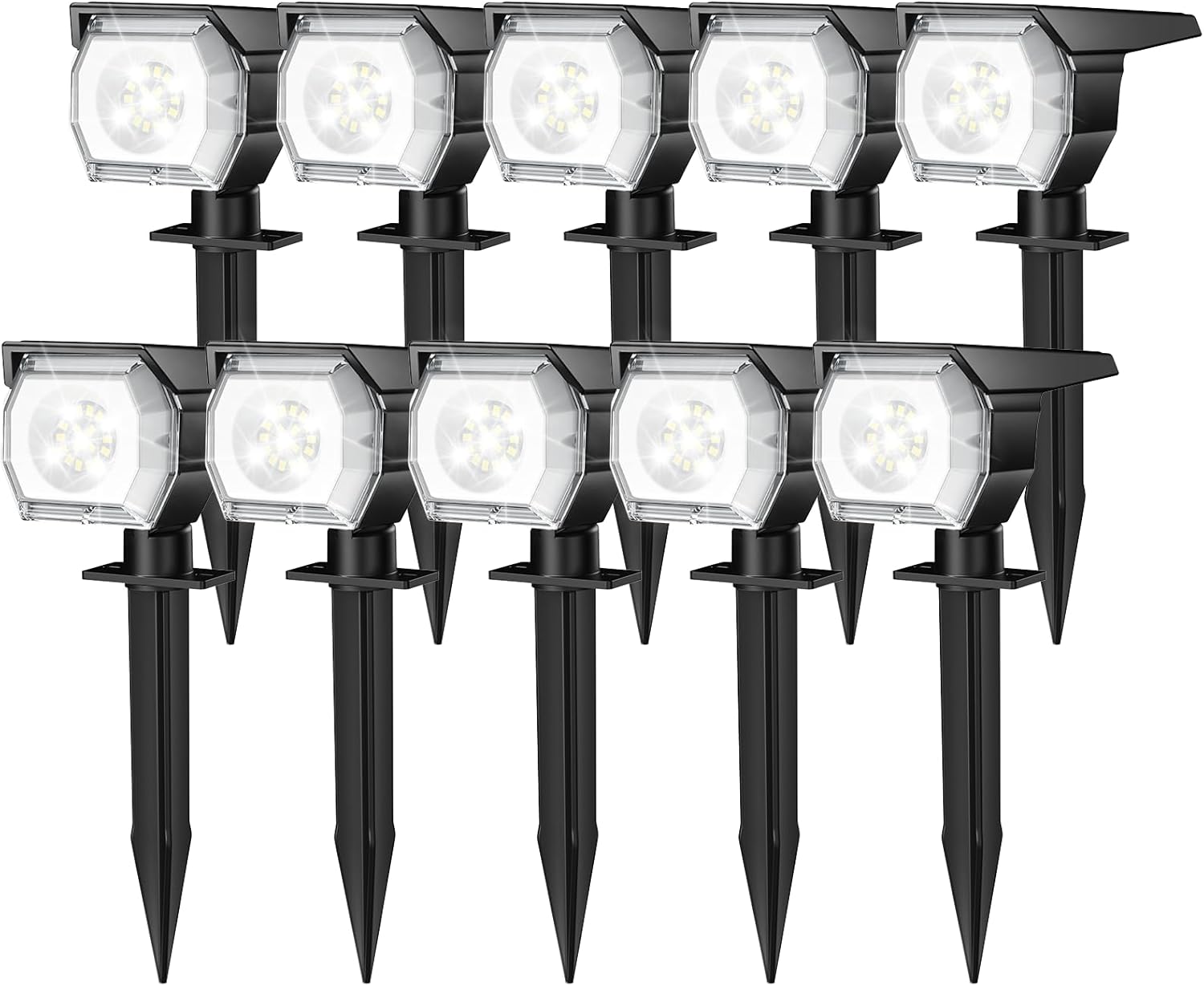 EIUIO Solar Outdoor Lights with 3 Lighting Modes for Gardens