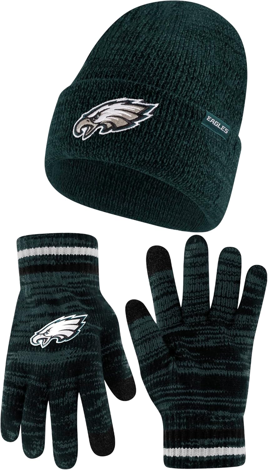 Ultra Game Youth NFL Official Super Soft Knit Beanie and Gloves