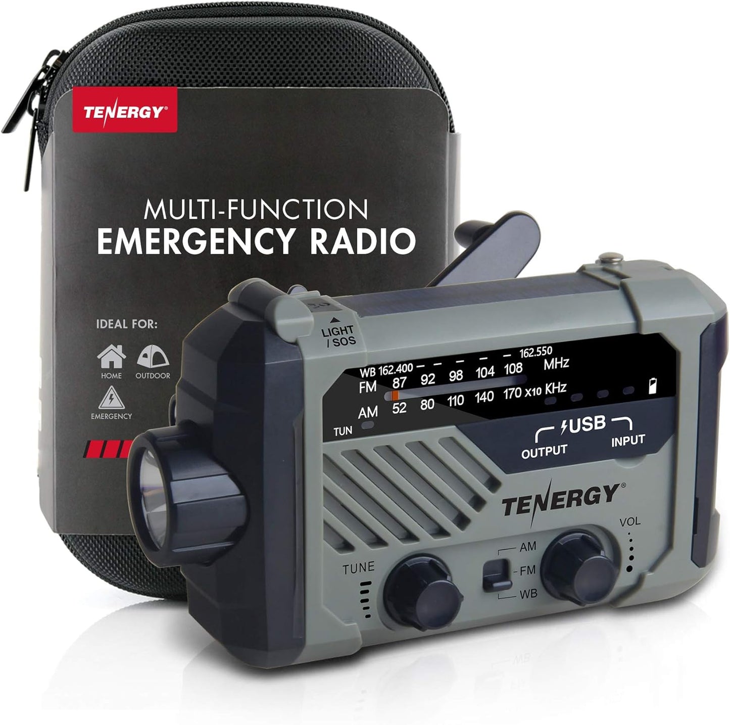 Tenergy Multifunctional Hand Crank Weather Radio for Emergencies