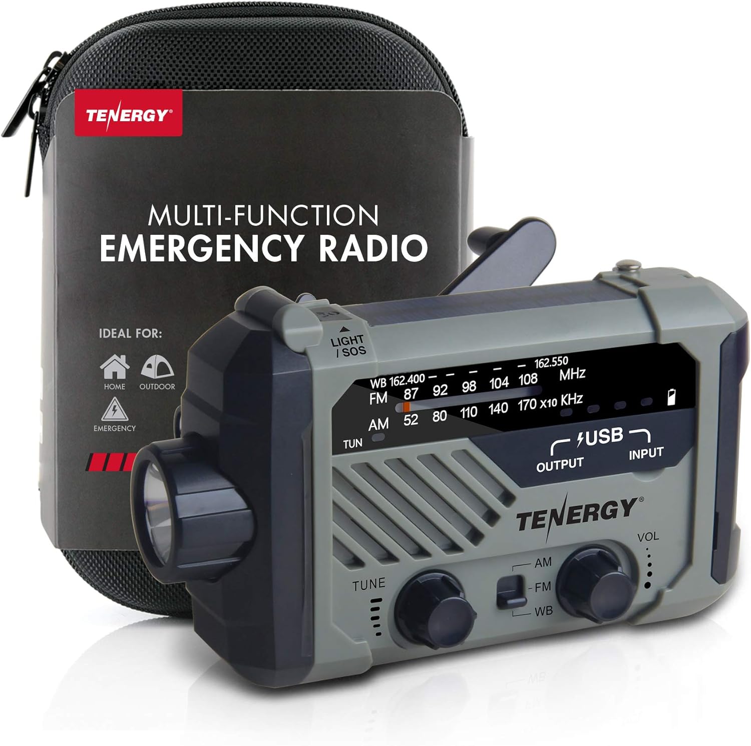 Tenergy Multifunctional Hand Crank Weather Radio for Emergencies