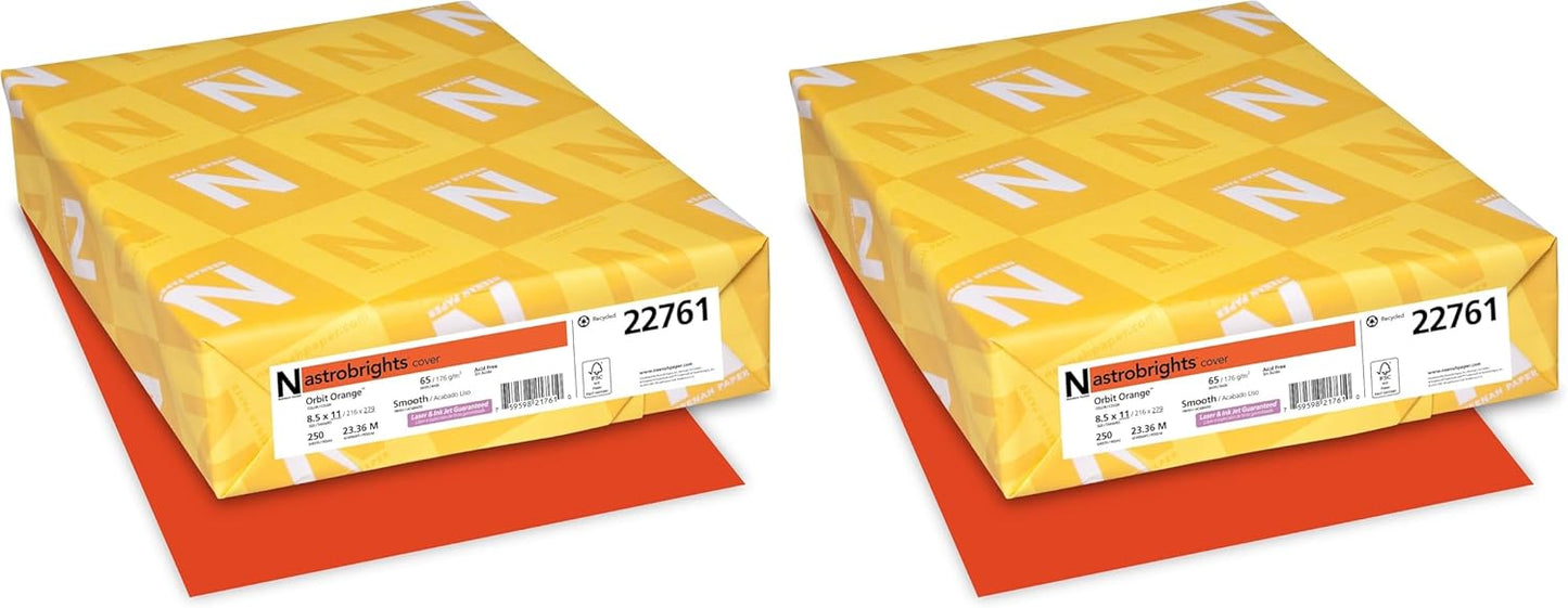 Neenah Astrobrights Color Cardstock, Orbit Orange, 250/Pack