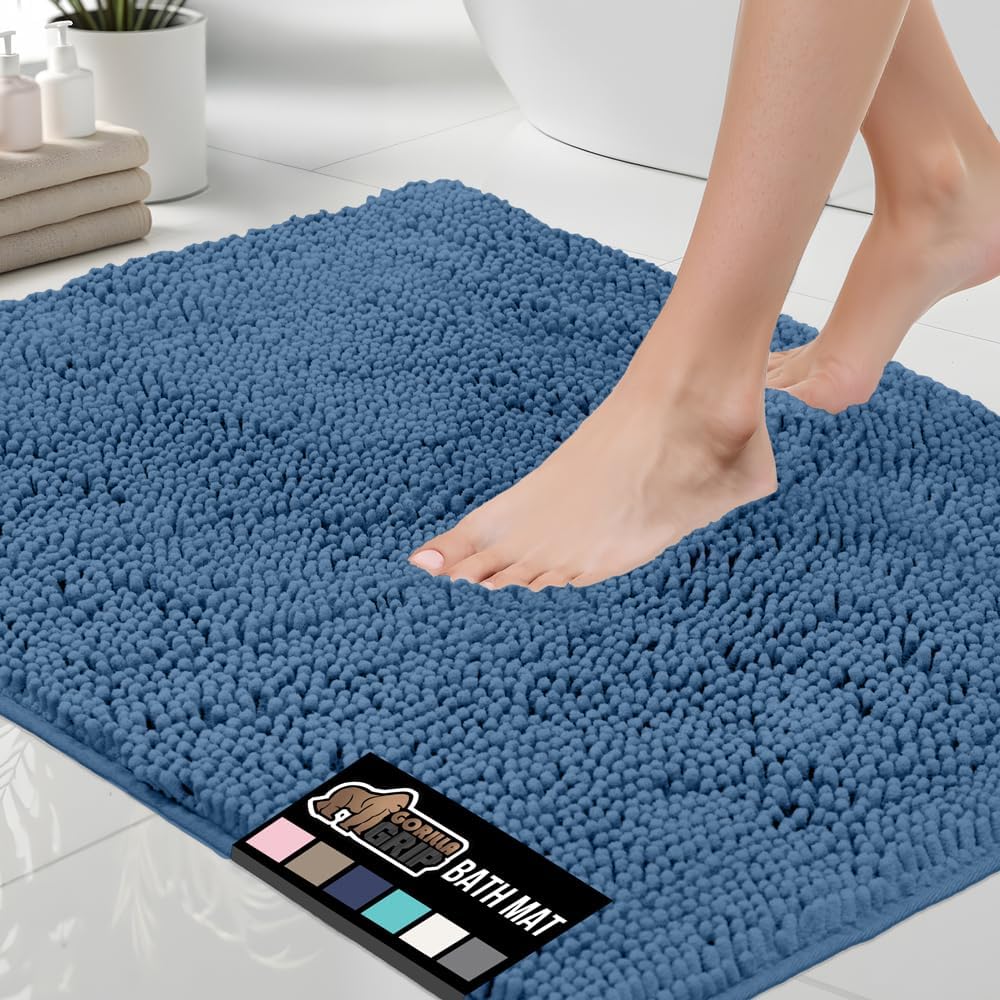 GORILLA GRIP Bath Rug Mat 44x26, Soft Absorbent Chenille Mat