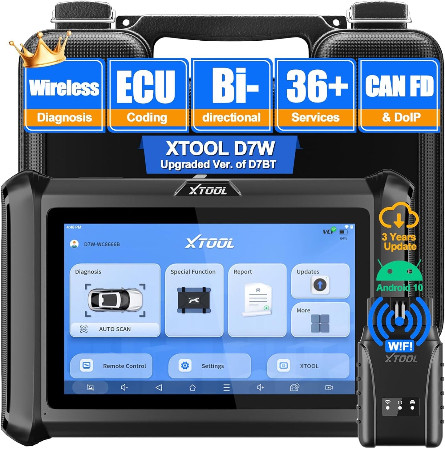 XTOOL D7W OBD2 Scanner: Advanced Diagnostic Tool for Cars