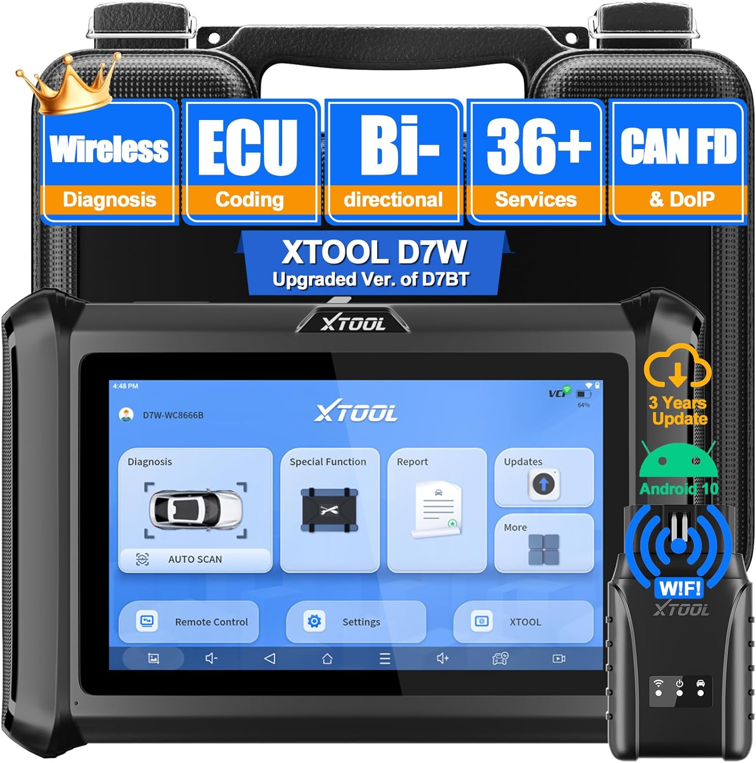 XTOOL D7W OBD2 Scanner: Advanced Diagnostic Tool for Cars
