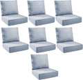 Outdoor Cushion Set for Patio Furniture - 7-Pack Baby Blue
