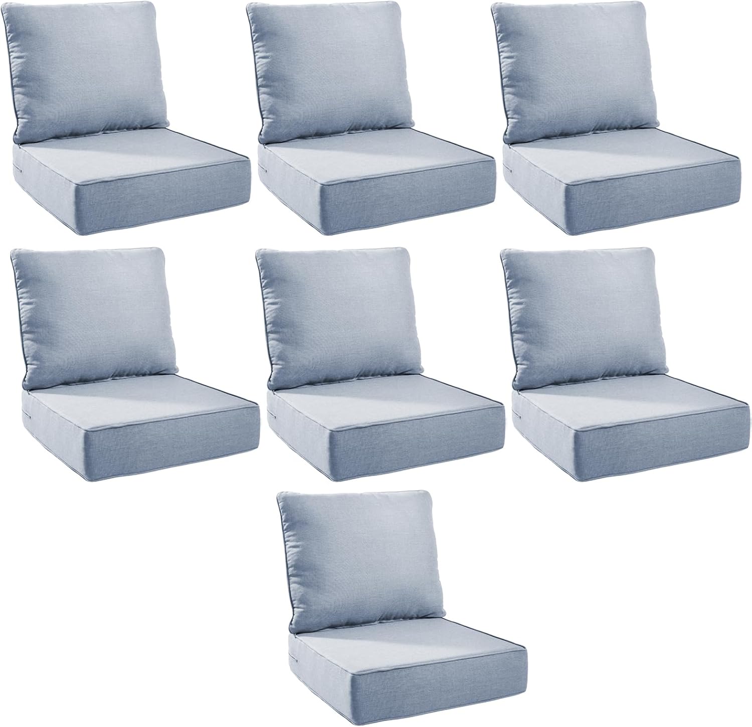 Outdoor Cushion Set for Patio Furniture - 6 Inch Thick Foam