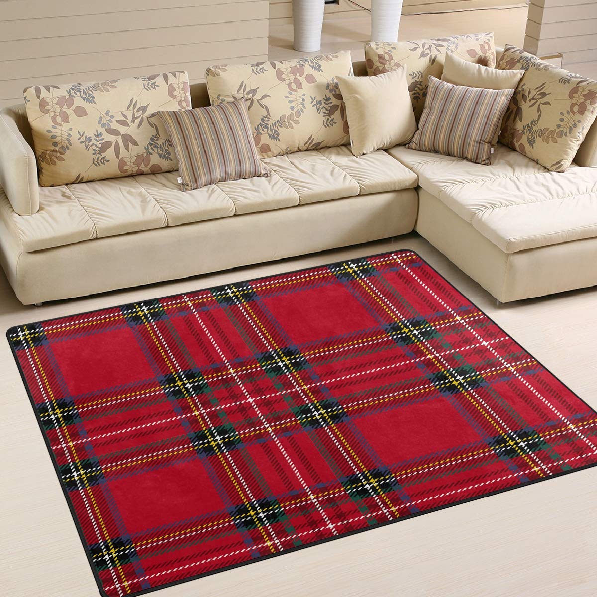 ALAZA Plaid Large Floor Carpet - Versatile 5' x 7' Modern Mat