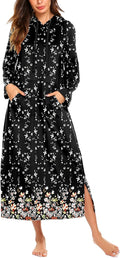 Ekouaer Long Sleeve Hooded Nightgown for Women - Cozy Full-Length