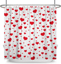 Romantic Red Heart Shower Curtain - Waterproof 60x72 Inch