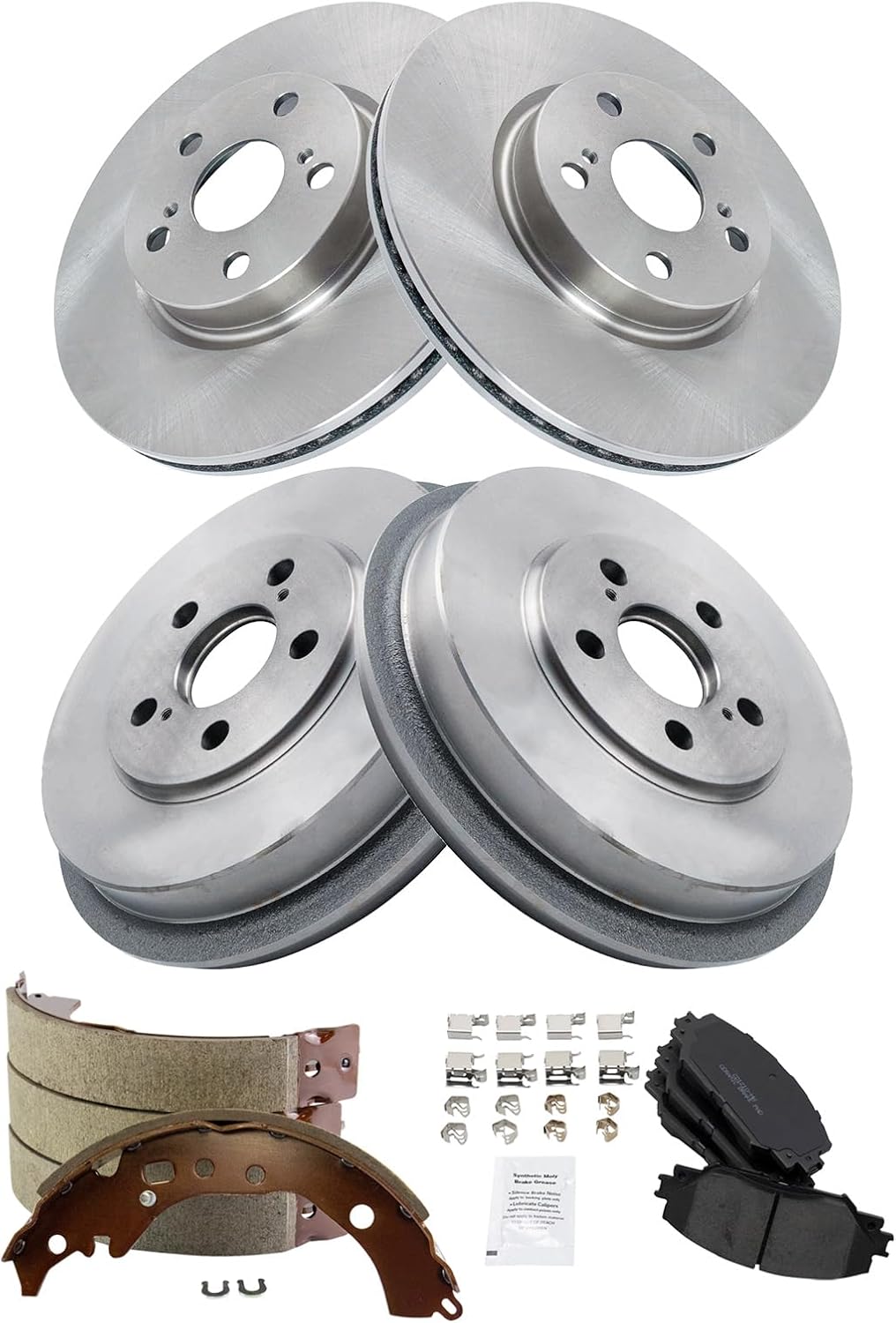TRQ Front & Rear Brake Pad & Rotor Kit for Scion xD 2008-2014