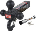 Trailer Hitch 864011L Tri Ball Mount with Tow Hook - Heavy Duty Tow