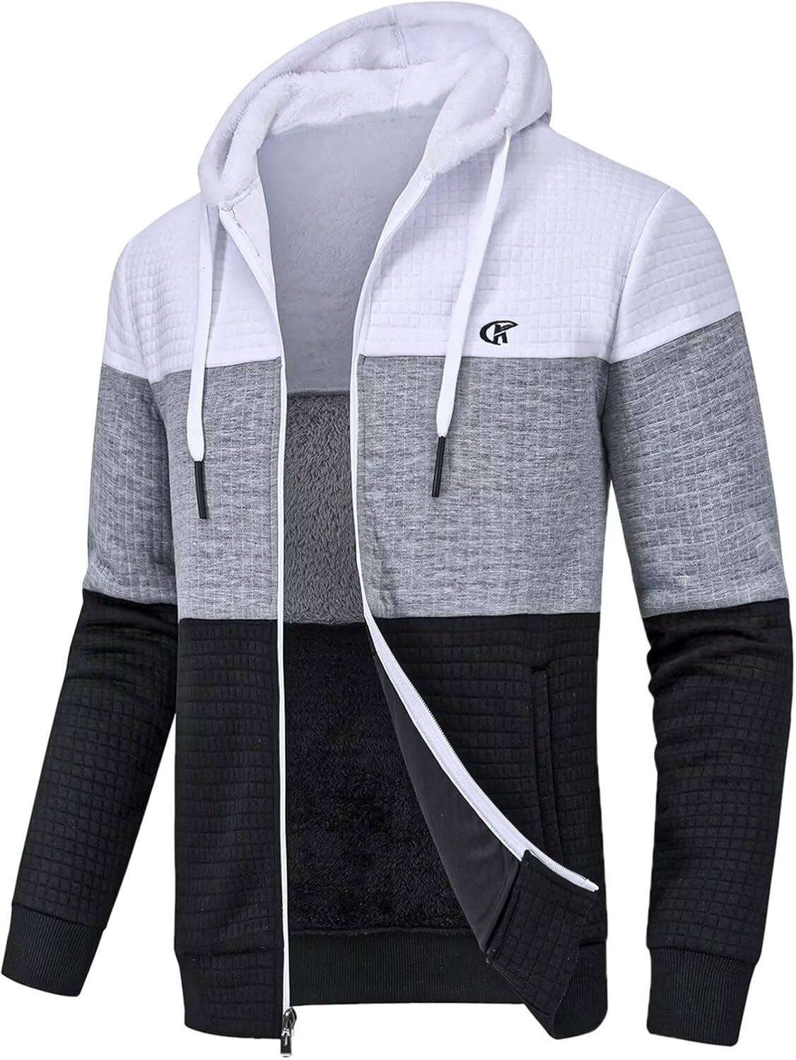 Men's Zip Up Hoodie Heavyweight Fleece Sherpa Lined Jacket