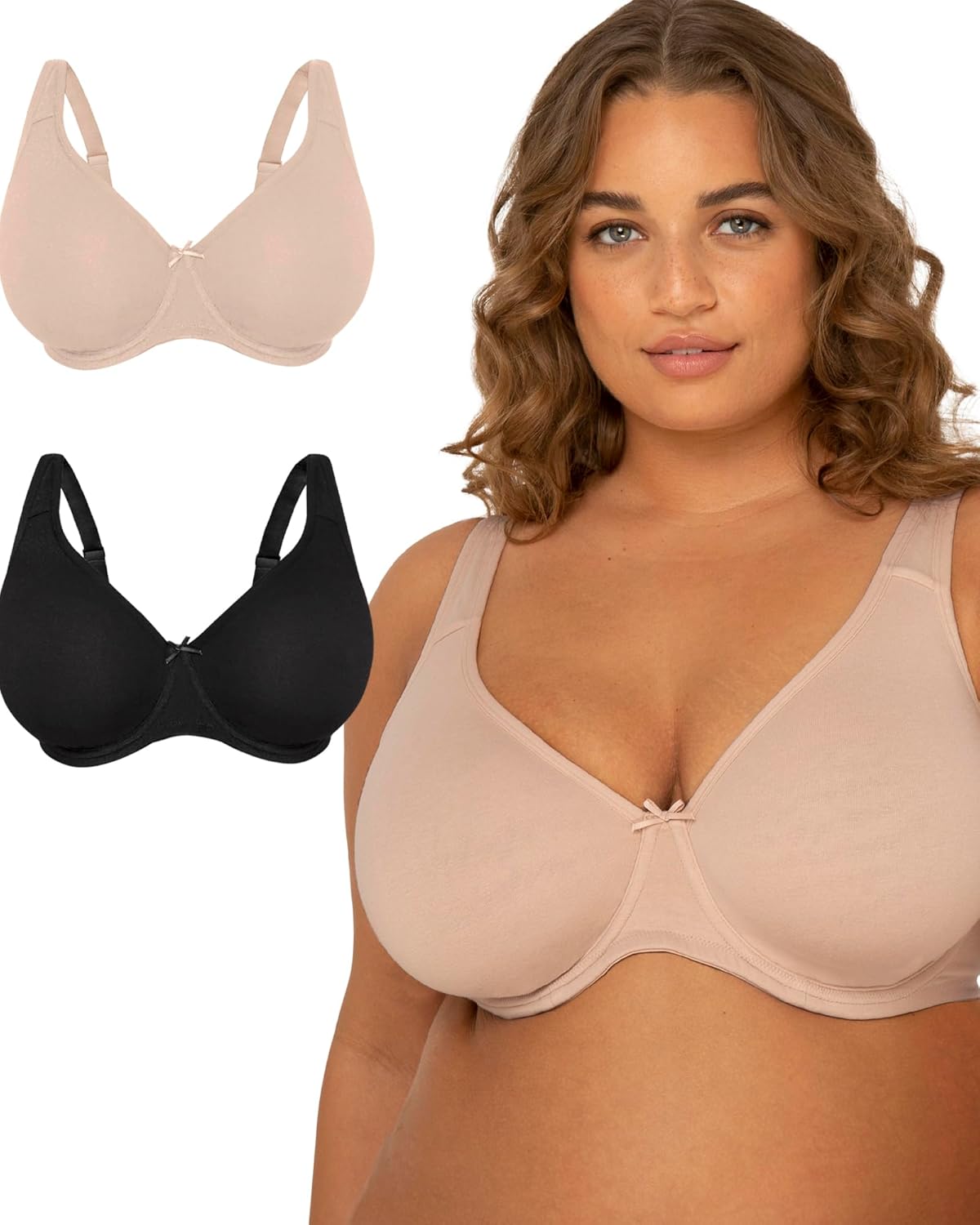 Fit For Me Women's Plus Size Cotton Underwire Bra for Comfort