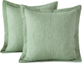 WINLIFE 100% Cotton Quilted Euro Sham Covers for Stylish Bedding
