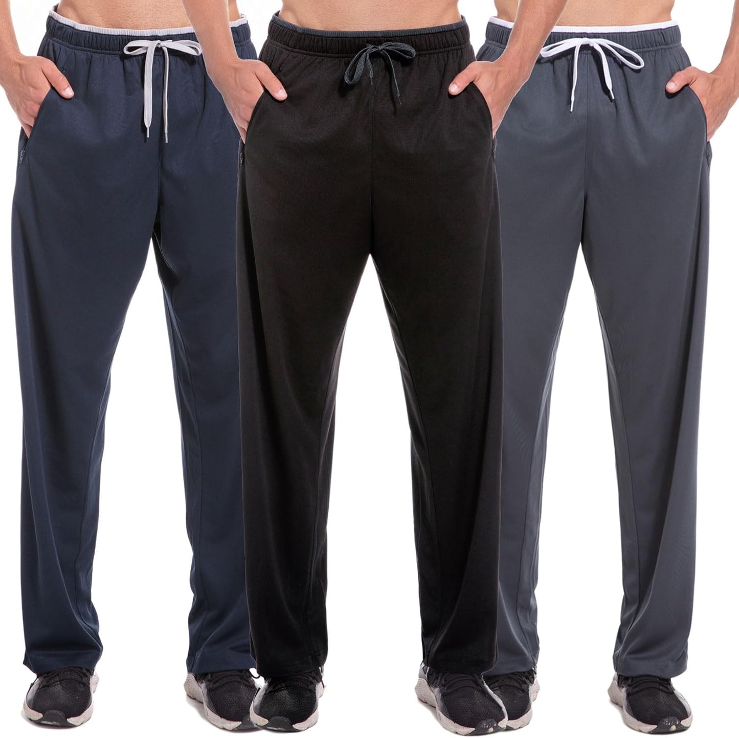 Mens Sweatpants with Zipper Pockets for Workout and Training