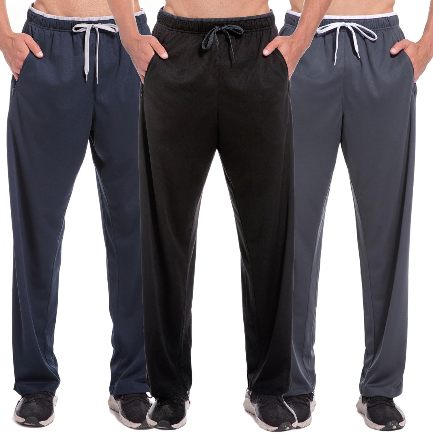 Mens Sweatpants with Zipper Pockets for Workout and Training