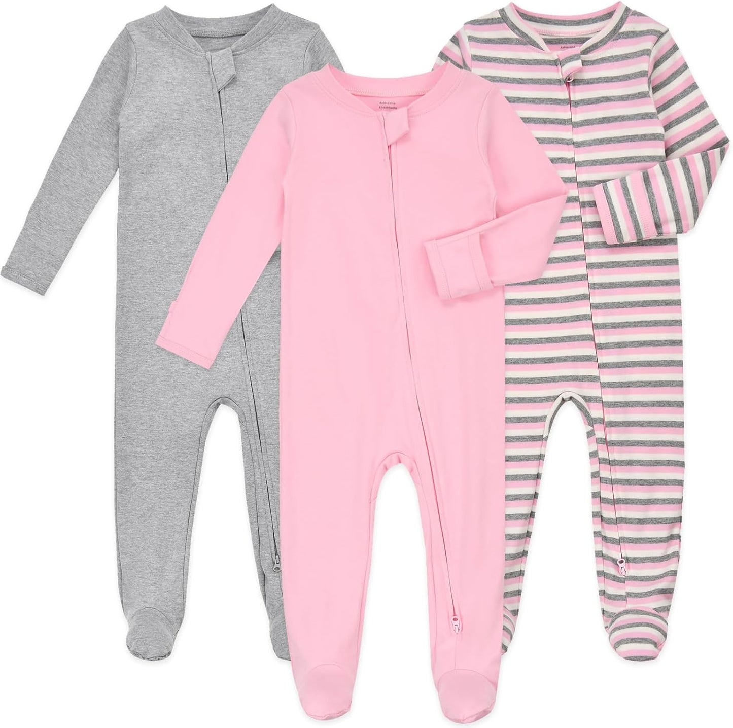 Aablexema Baby Footie Pajamas with Mittens for Cozy Sleep