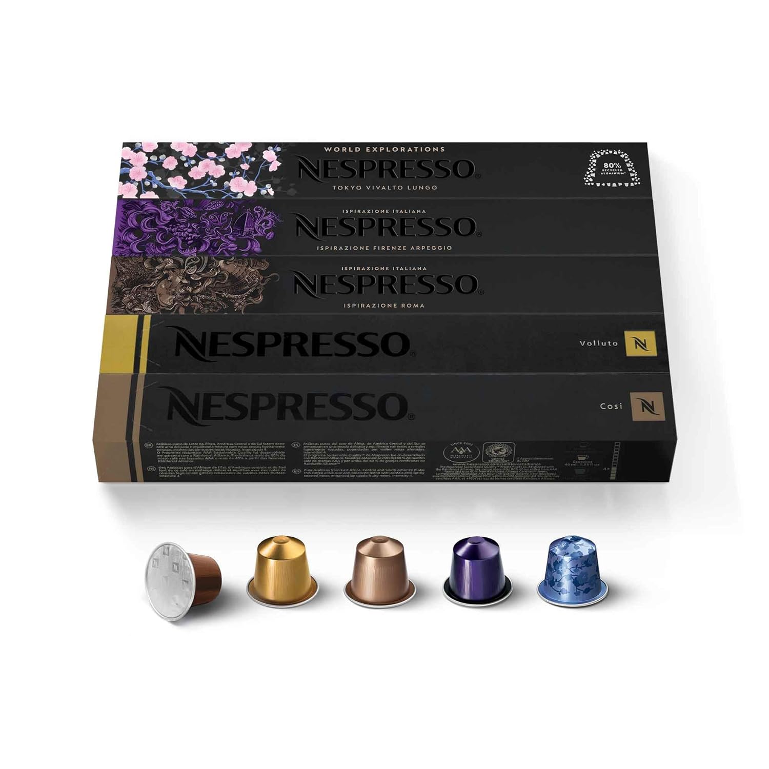 Nespresso Original Line Ispirazione Variety Pack of 50 Pods