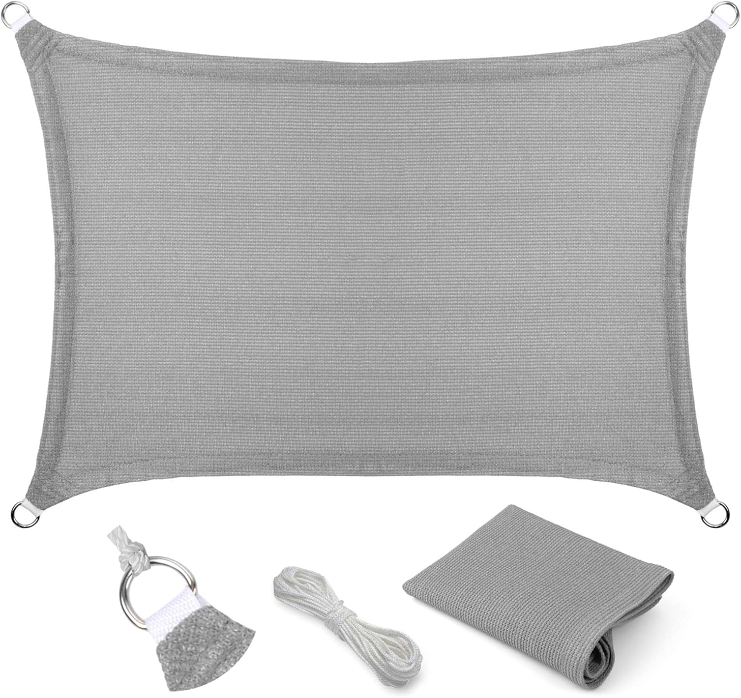 Eden's Decor 10ft x 16ft Grey Sun Shade Sail for Outdoor Use
