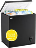 Chest Freezer 5.0 Cubic Feet Small Black Deep Freezer - Compact Home