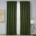 StangH Moss Green Velvet Curtains - Luxury Blackout Drapes