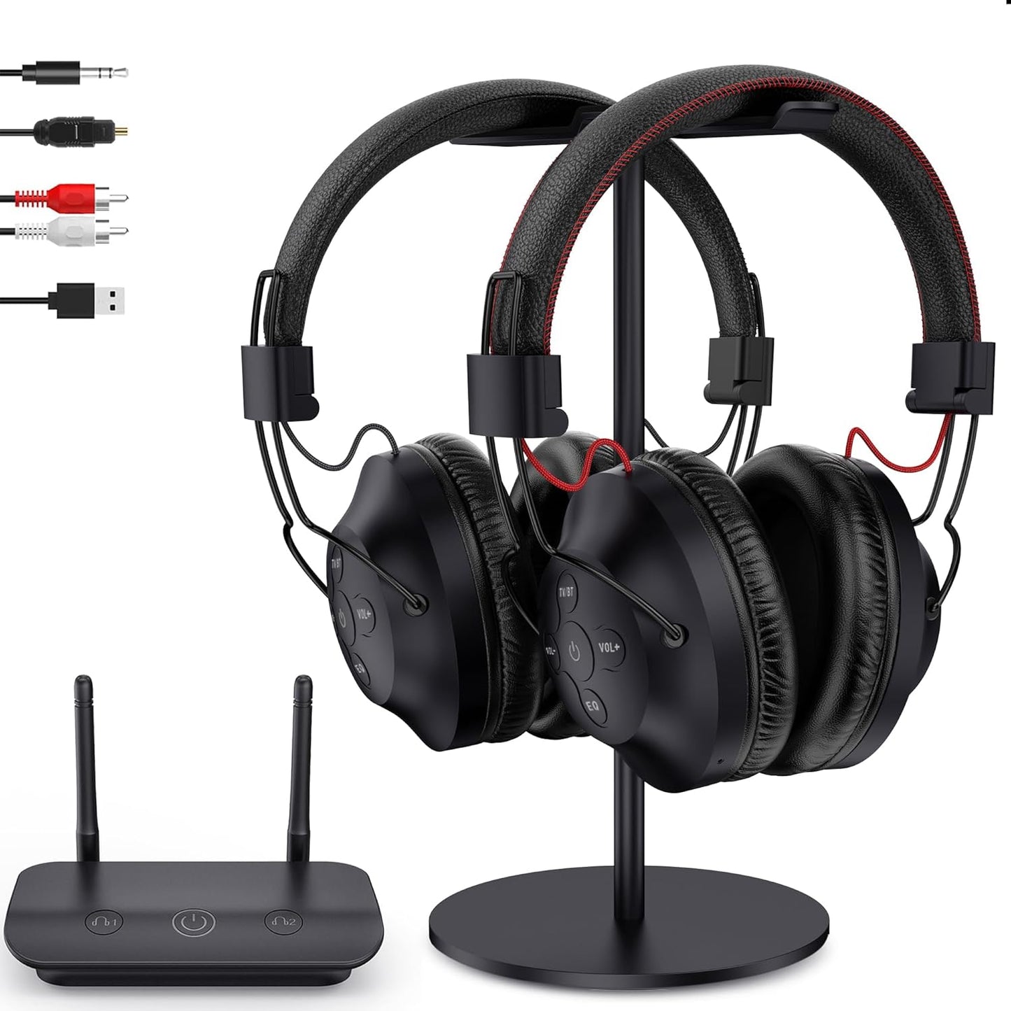 ROSIDA Dual Wireless Headphones for TV Watching with Transmitter