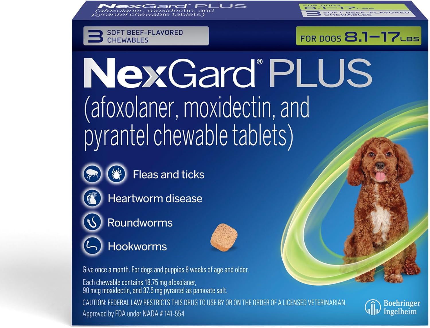 NexGard Plus Flea and Tick Protection for Dogs 8.1-17 lbs