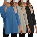 Women's Oversized 3-Pack 3/4 Sleeve Tee - Soft Stretchy Fall Top
