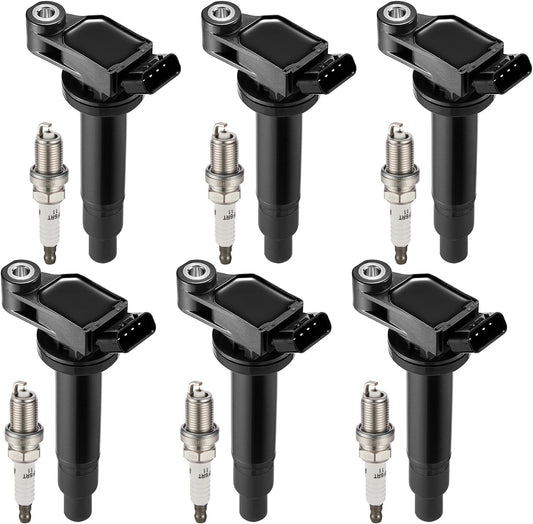 Set of 6 Ignition Coil Pack and Iridium Spark Plugs for Lexus