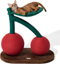 Cat Scratching Post with Hammock and Natural Sisal - Tall Cherry