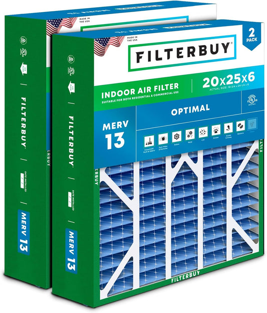 20x25x6 Air Filter MERV 13 for Optimal Smoke & Allergy Defense