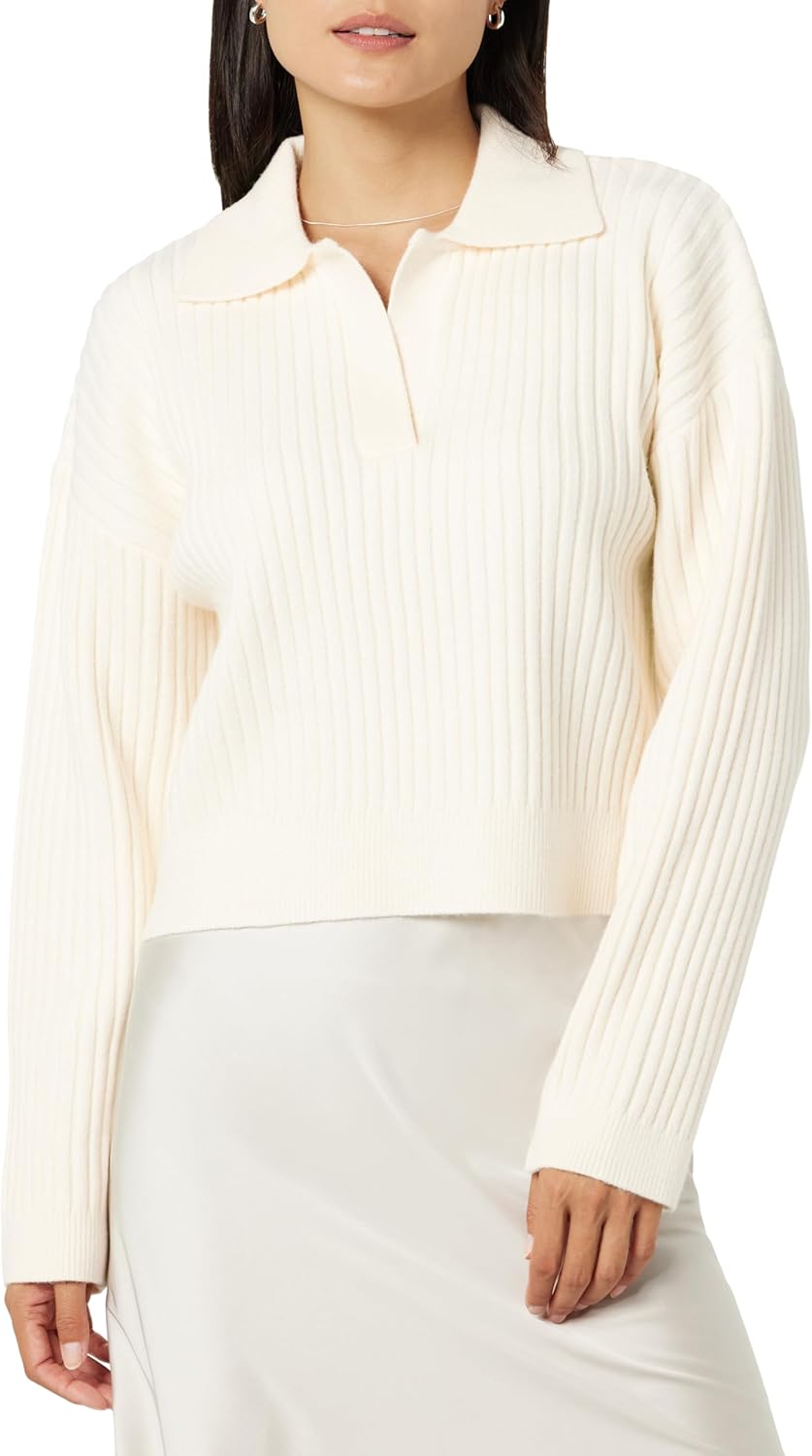 The Drop Women's Marcy Ribbed Polo Top for Casual Style
