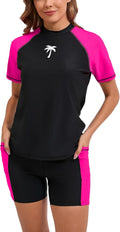 Halcurt Women's Two Piece Rash Guard Swimsuit Set - Modest Coverage 5