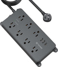 TROND Power Strip Surge Protector 10ft - Flat Plug, USB C, 7 Outlets