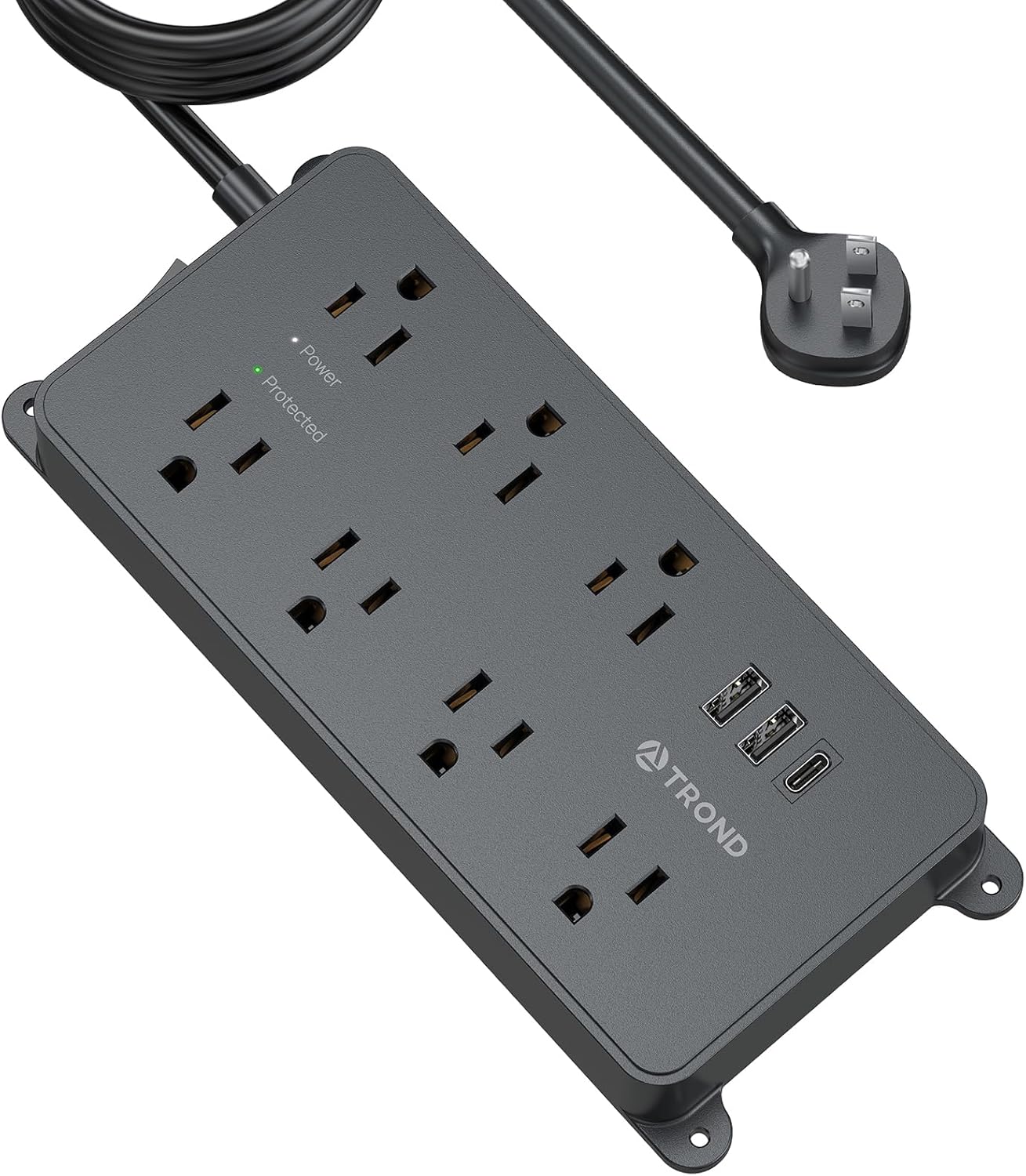 TROND 7-Outlet Surge Protector with USB-C