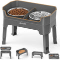 Elevated Dog Bowls 3-in-1 Raised Slow Feeder - Mess Proof Stand