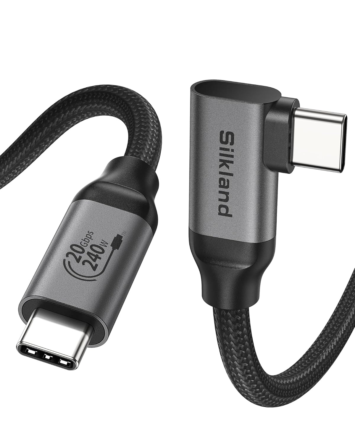 Silkland 5K/4K@60Hz Display Cable: Fast Data Transfer, 90 USB-C, 240W PD Compatible
