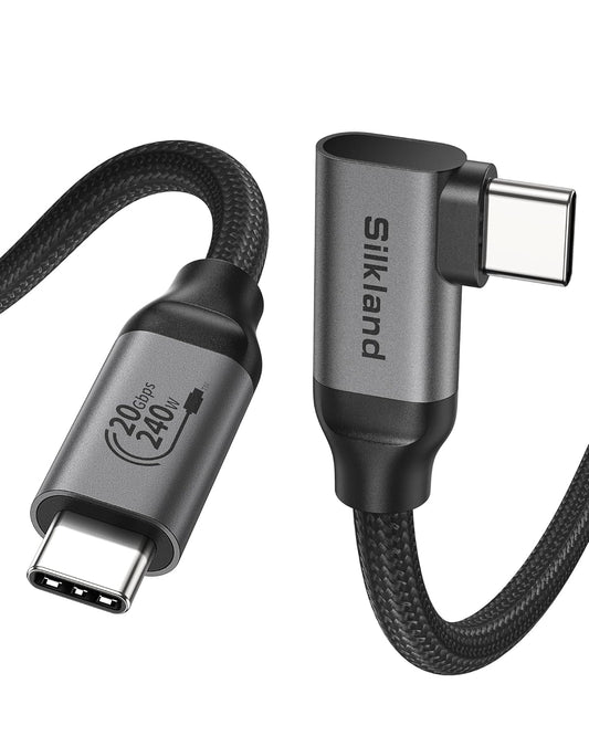 Silkland USB C Monitor Display Cable Right Angle 10FT for 8K