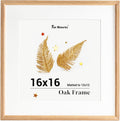 16x16 Oak Picture Frame - Matted 12x12 Solid Wood Frame