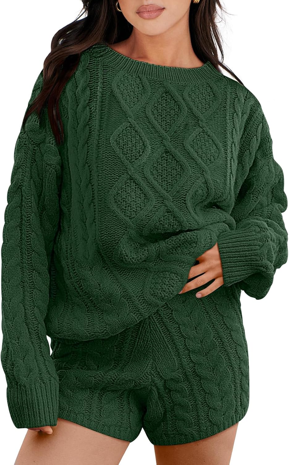 Stylish ANRABESS Women 2 Piece Sweater Lounge Set for Fall