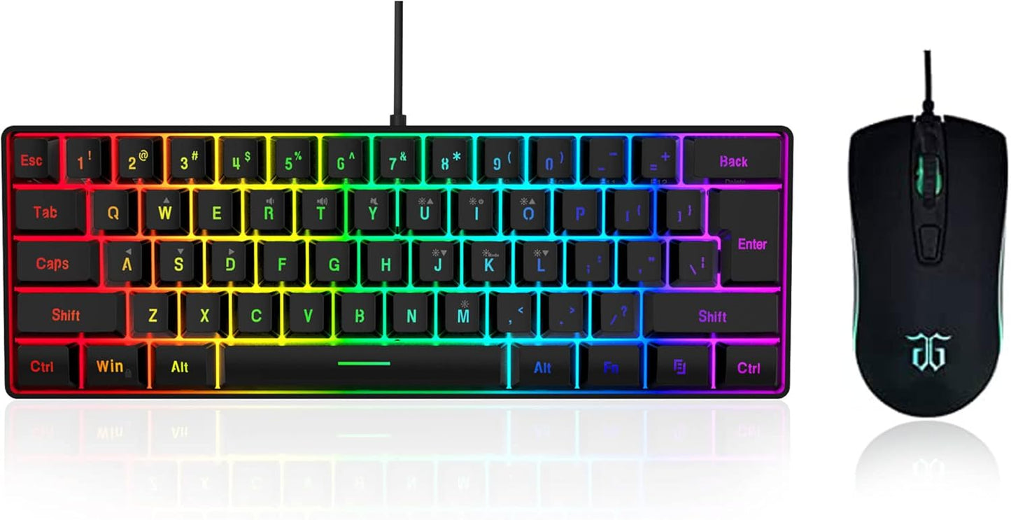 Ultra-Compact 61-Key RGB Gaming Combo Set