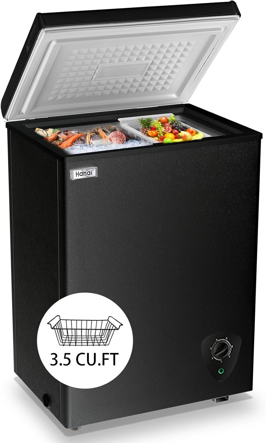 WANAI 3.5 Cu.Ft Chest Freezer for Home, Office, and RV Use