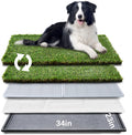 Large Dog Grass Pad with Tray 34in x 23in - Indoor Potty