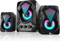 NJSJ Computer Speakers 2.1 USB-Powered Desktop Speakers - Compact RGB