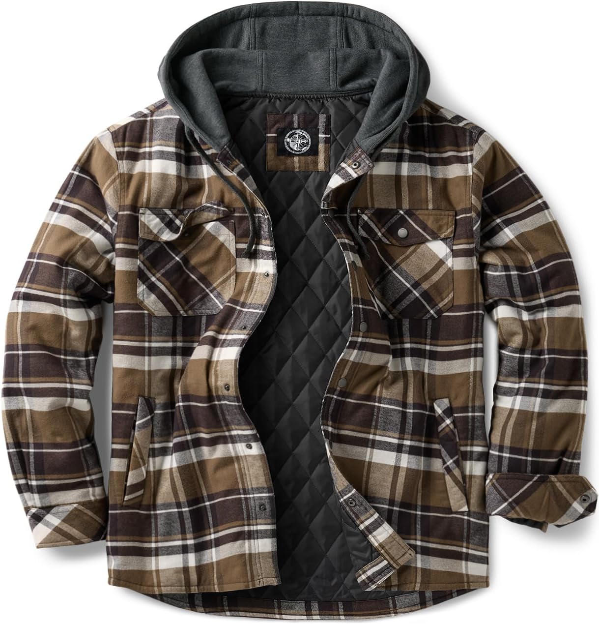 CQR Men's Flannel Shirt Jacket for Winter Outdoor Activities
